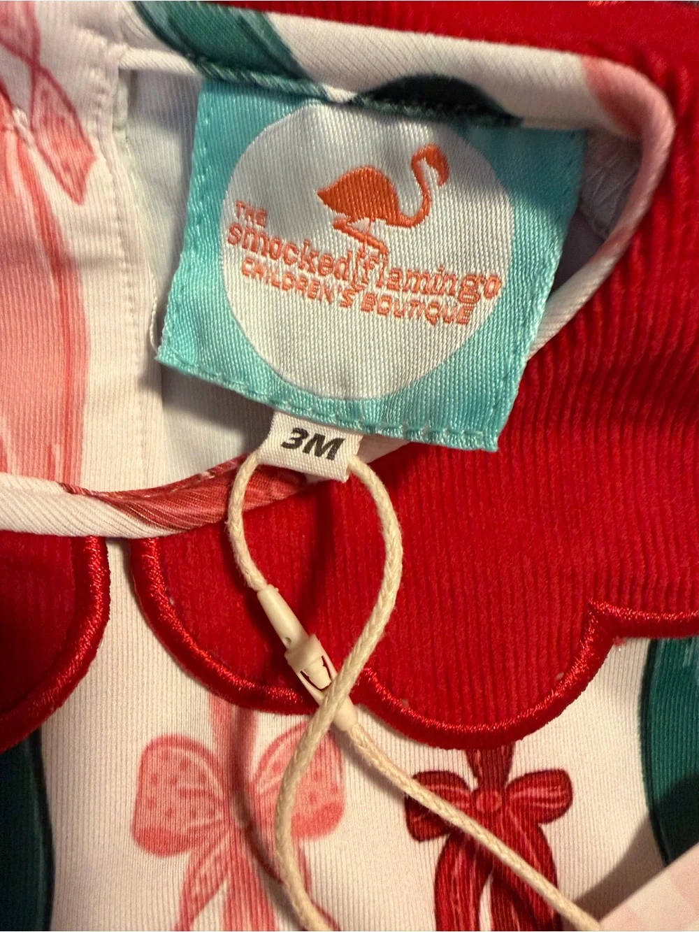 Girls Red Bow Stripe Holiday Tunic